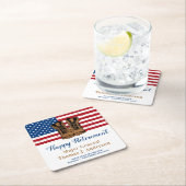 軍隊陸軍米国旗ブーツ退職パーティー スクエアペーパーコースター (インサイチュ)