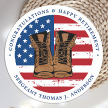 軍隊陸軍米国旗ブーツ退職パーティー