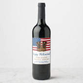 軍隊陸軍米国旗ブーツ退職パーティー ワインラベル (正面)