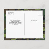 軍隊陸軍USA国旗の誕生日招待状 ポストカード (裏面)