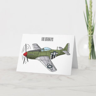 軍隊飛行機漫画イラストレーション カード