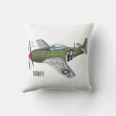 軍隊飛行機漫画イラストレーション クッション (裏面)