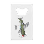 軍隊飛行機漫画イラストレーション クレジットカード栓抜き (裏面)