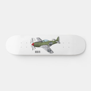 軍隊飛行機漫画イラストレーション スケートボード