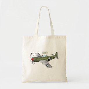 軍隊飛行機漫画イラストレーション トートバッグ