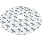 軍隊飛行機漫画イラストレーション ブラッシュドポリエステルツリースカート (アングル)