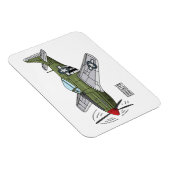 軍隊飛行機漫画イラストレーション マグネット (右側)