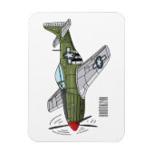 軍隊飛行機漫画イラストレーション マグネット (縦)