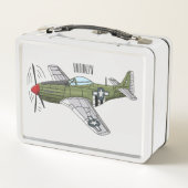 軍隊飛行機漫画イラストレーション メタルランチボックス (裏面)