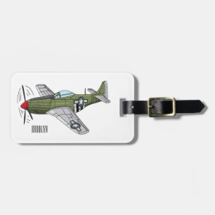 軍隊飛行機漫画イラストレーション ラゲッジタグ