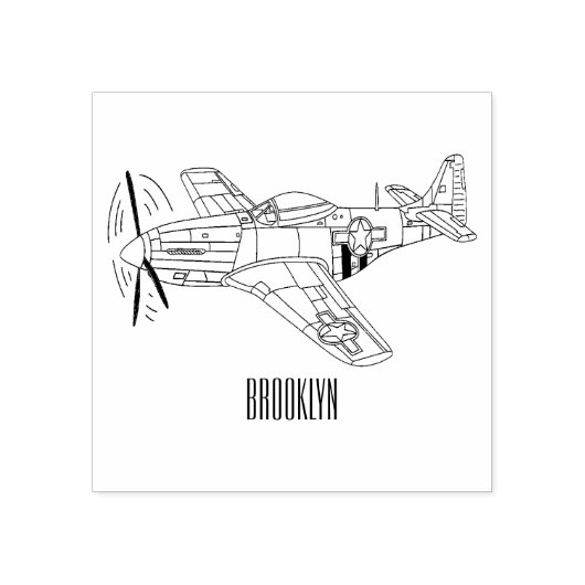軍隊飛行機漫画イラストレーション ラバースタンプ (インプリント)