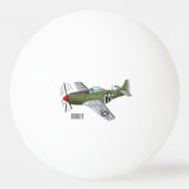 軍隊飛行機漫画イラストレーション 卓球ボール (裏面)