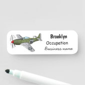 軍隊飛行機漫画イラストレーション 名札 (インサイチュ)