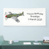 軍隊飛行機漫画イラストレーション 横断幕 (トレードショー)