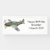 軍隊飛行機漫画イラストレーション 横断幕 (横)