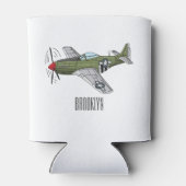 軍隊飛行機漫画イラストレーション 缶クーラー (裏面)