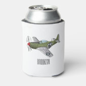 軍隊飛行機漫画イラストレーション 缶クーラー (缶裏面)