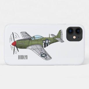 軍隊飛行機漫画イラストレーション iPhone 11 ケース