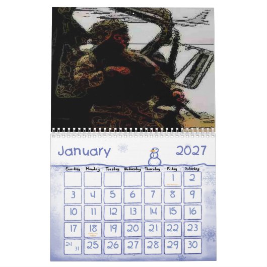 軍隊 カレンダー (1月 2027)