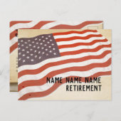 軍隊・リタイアメント、陸軍、リタイアメント・パーティー インビテーションポストカード (正面/裏面)