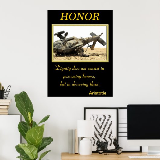 軍隊・レジリエンスと力で輝く名誉 ポスター (ホームオフィス)