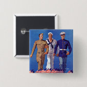 軍隊、海軍及び海兵隊員 缶バッジ (正面&裏面)