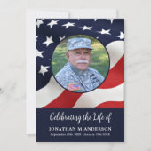軍隊 – 生活のお祝い – 米国国旗の葬儀 招待状 (正面)