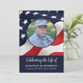 軍隊 – 生活のお祝い – 米国国旗の葬儀 招待状 (スタンド正面)