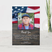 軍隊 – 米国国旗のお祝い – 葬儀 カード (裏面)