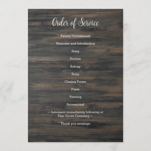 軍隊 – 米国国旗のお祝い – 葬儀 プログラム (裏面)