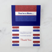 軍隊-軍隊を支援-あなたはA Hero サンキューカード (内部)