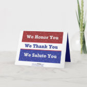 軍隊-軍隊を支援 – 敬礼 サンキューカード (裏面)