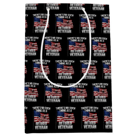 軍隊-退役軍人など退職したなし ミディアムペーパーバッグ (正面)