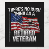 軍隊-退役軍人など退職したなし ワインラベル (シングルラベル)