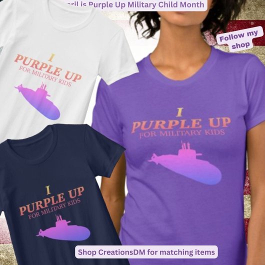 軍隊- I Purple Up for軍隊キッズサブマリン Tシャツ
