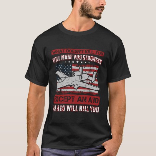 軍隊A-10ワルトホグおもしろい軍隊 Tシャツ (正面)