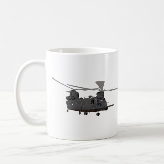 軍隊MH-47チノックヘリコプタ  コーヒーマグカップ (左)