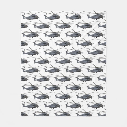 軍隊MH-53ヘリコプター フリースブランケット (正面)