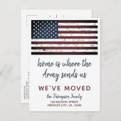 軍隊PCS移動引っ越しました軍米国国旗 案内ポストカード (正面/裏面)
