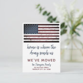 軍隊PCS移動引っ越しました軍米国国旗 案内ポストカード (スタンド正面)