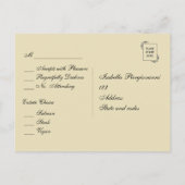 軍隊RSVPとメニューの選択 インビテーションポストカード (裏面)