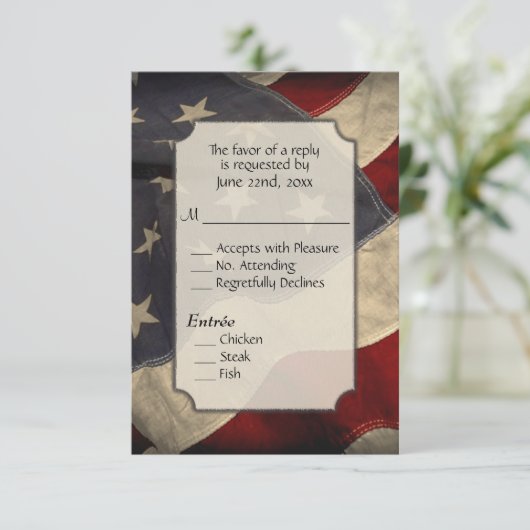 軍隊RSVPとメニューの選択 出欠カード (スタンド正面)