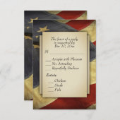 軍隊RSVPとメニューの選択 出欠カード (正面/裏面)