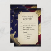 軍隊RSVPとメニューの選択 出欠カード (正面/裏面)