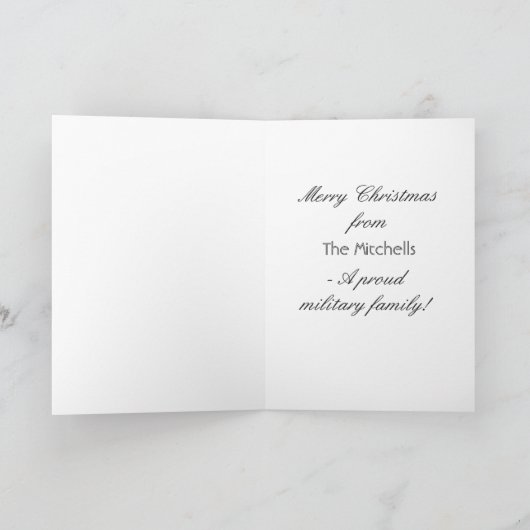 軍隊USAカスタマイズ可能なメリークリスマスブルー シーズンカード (内部)