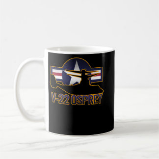 軍隊V22 Osprey航空機シルエット(USA R付き) コーヒーマグカップ
