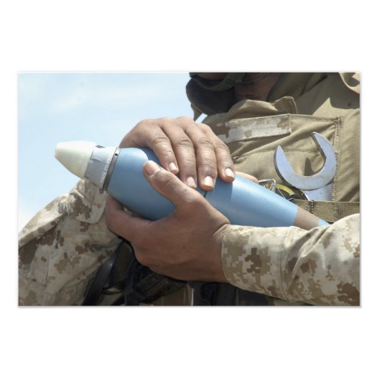 軍需品を装備中の兵士のクローズアップ フォトプリント            (正面)