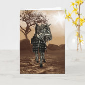 軍馬のグリーティングカード カード (黄色い花)