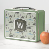 軍 ミリタリー カモフラージュ 緑 カモ パターン メタルランチボックス (インサイチュ)