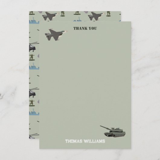 軍 ミリタリー カモフラージュ 緑 カモ 誕生日 サンキューカード (正面/裏面)